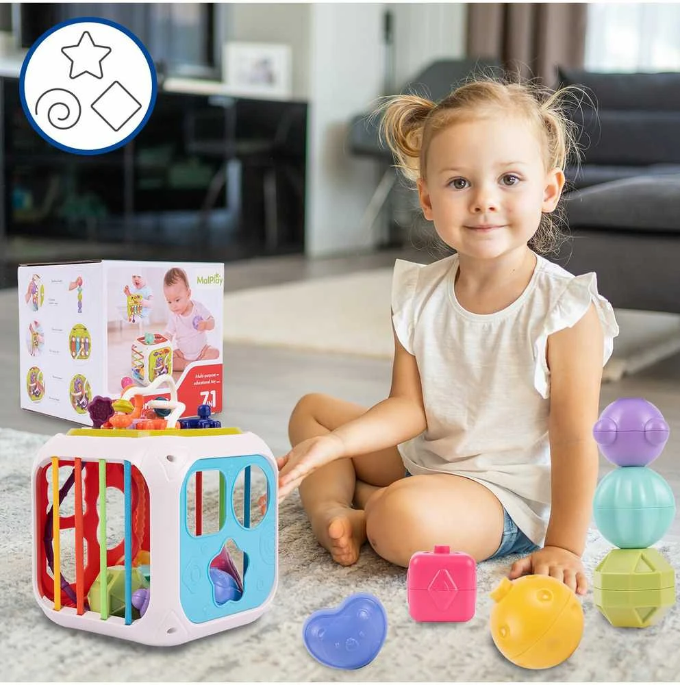 Malplay Montessori rūšiavimo kubas 7 in1
