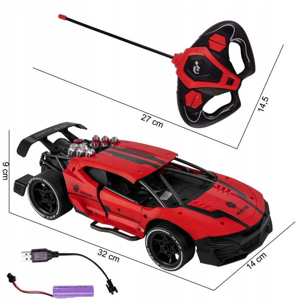 Malplay Nuotoliniu būdu valdomas automobilis skleidžiantis dūmus, RC