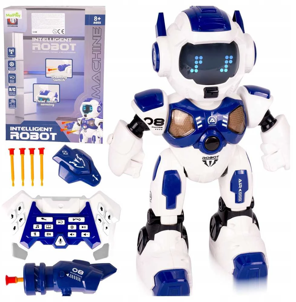 Malplay Interaktyvus Robotas, nuotoliniu valdymo pultu valdomas, šokantis ir šaudantis