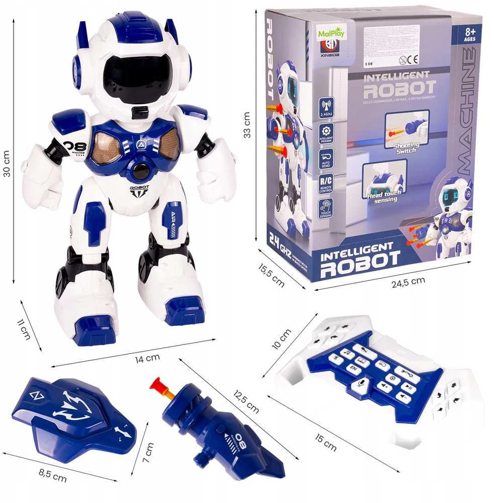 Malplay Interaktyvus Robotas, nuotoliniu valdymo pultu valdomas, šokantis ir šaudantis