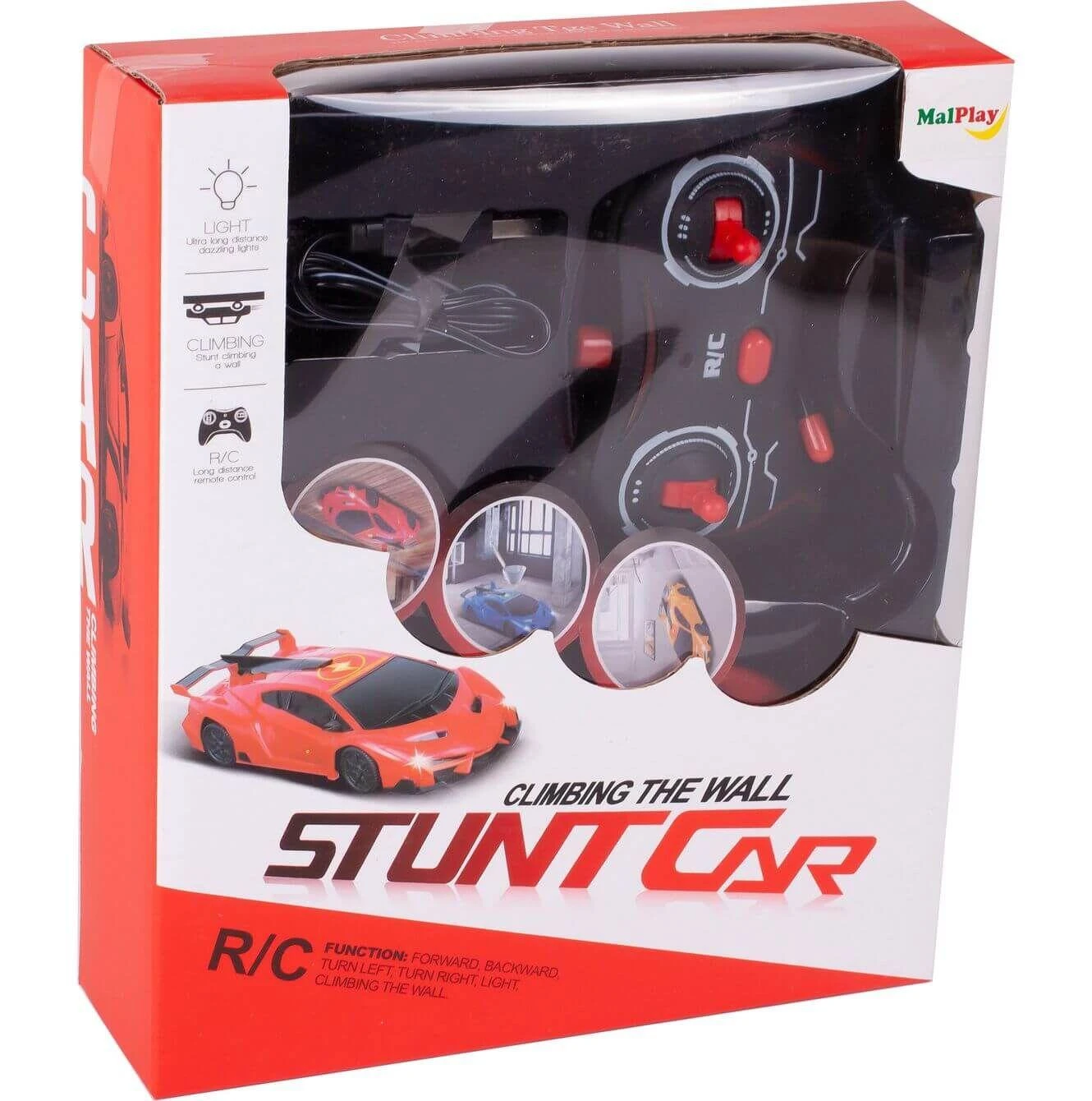 Malplay Nuotoliniu būdu valdomas kaskadininkų automobilis, važiuojantis ant sienų, RC