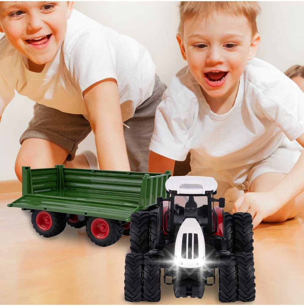 Malplay Nuotoliniu būdu valdomas traktorius su LED šviesomis, RC