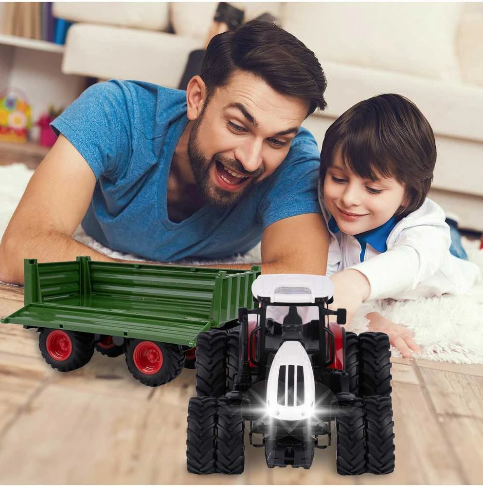 Malplay Nuotoliniu būdu valdomas traktorius su LED šviesomis, RC