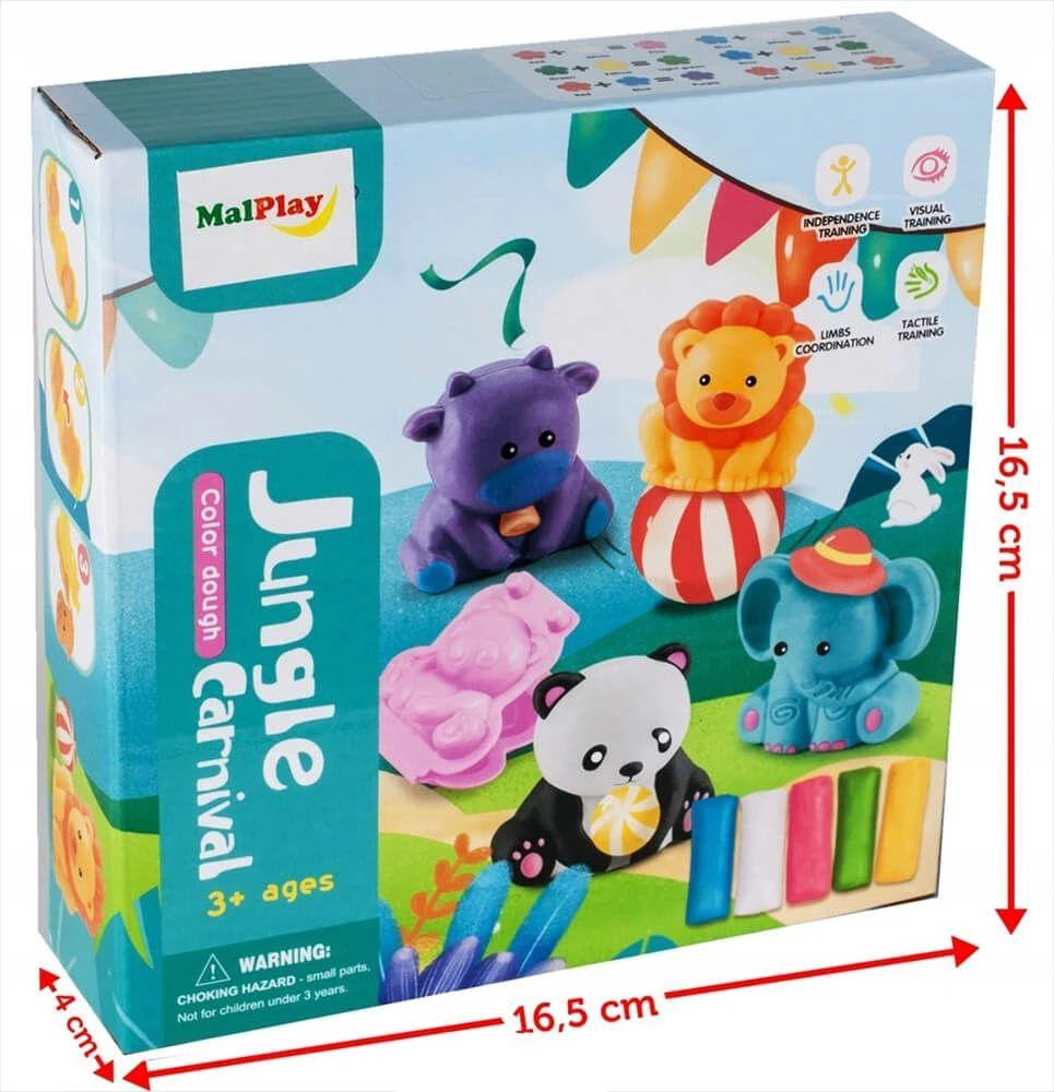 Malplay Plastilino rinkinys su gyvūnų figūrėlėmis