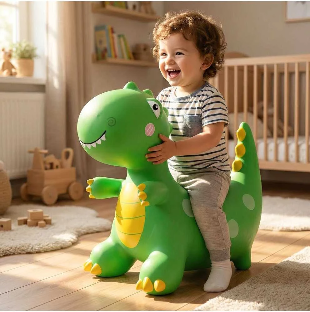 Malplay Pripučiamas guminis šokliukas Dinozauras su pompa, 49 cm