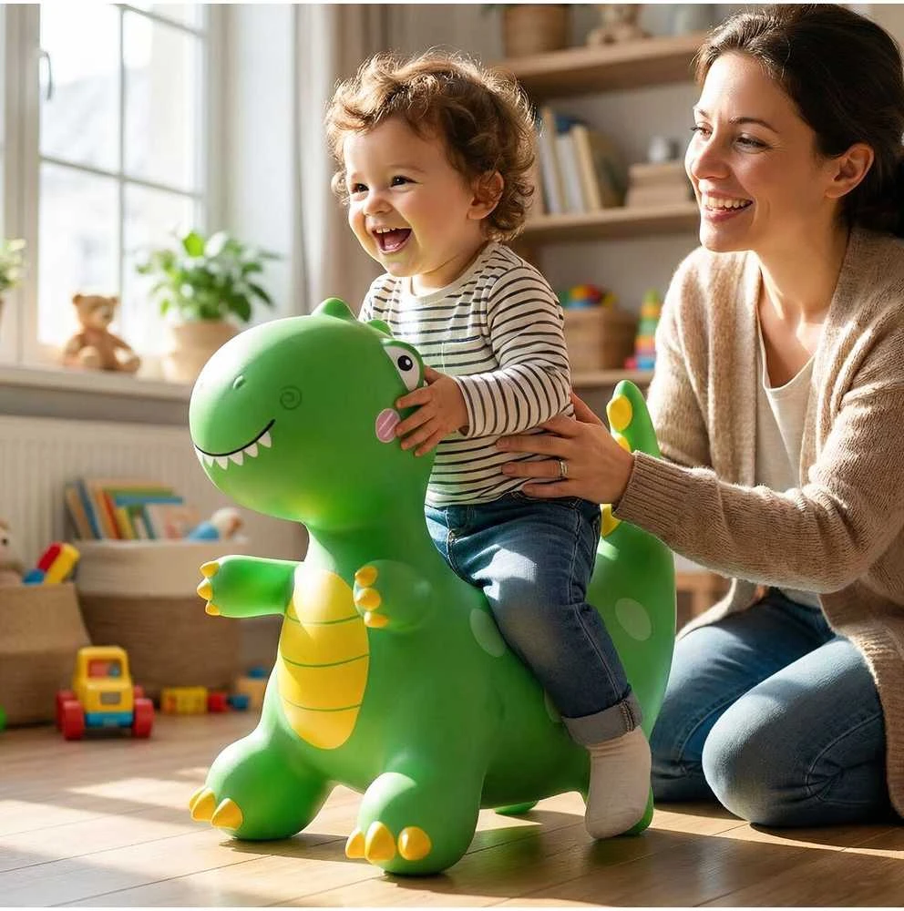 Malplay Pripučiamas guminis šokliukas Dinozauras su pompa, 49 cm