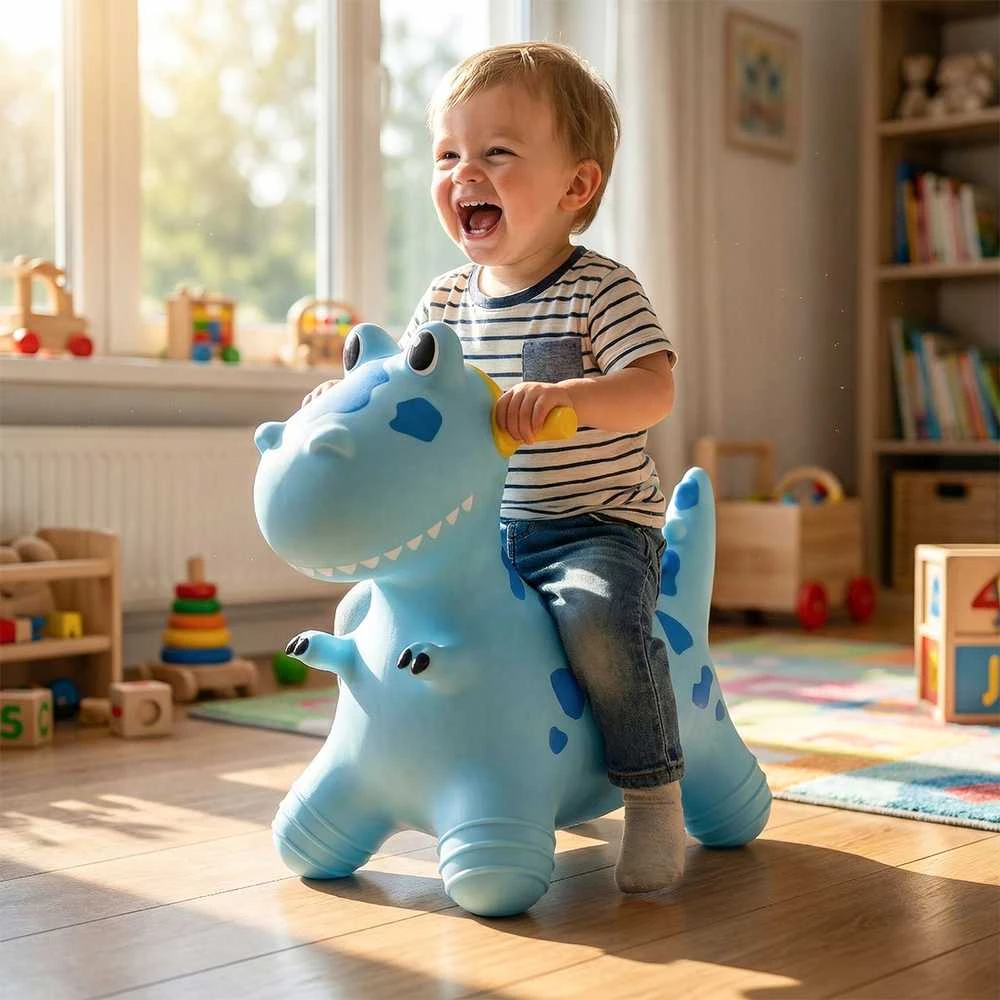 Malplay Pripučiamas guminis šokliukas Dinozauras su pompa, 48 cm