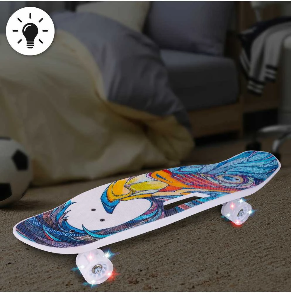 Malplay Riedlentė su rankena, LED ratais, ABEC-7, 65 cm