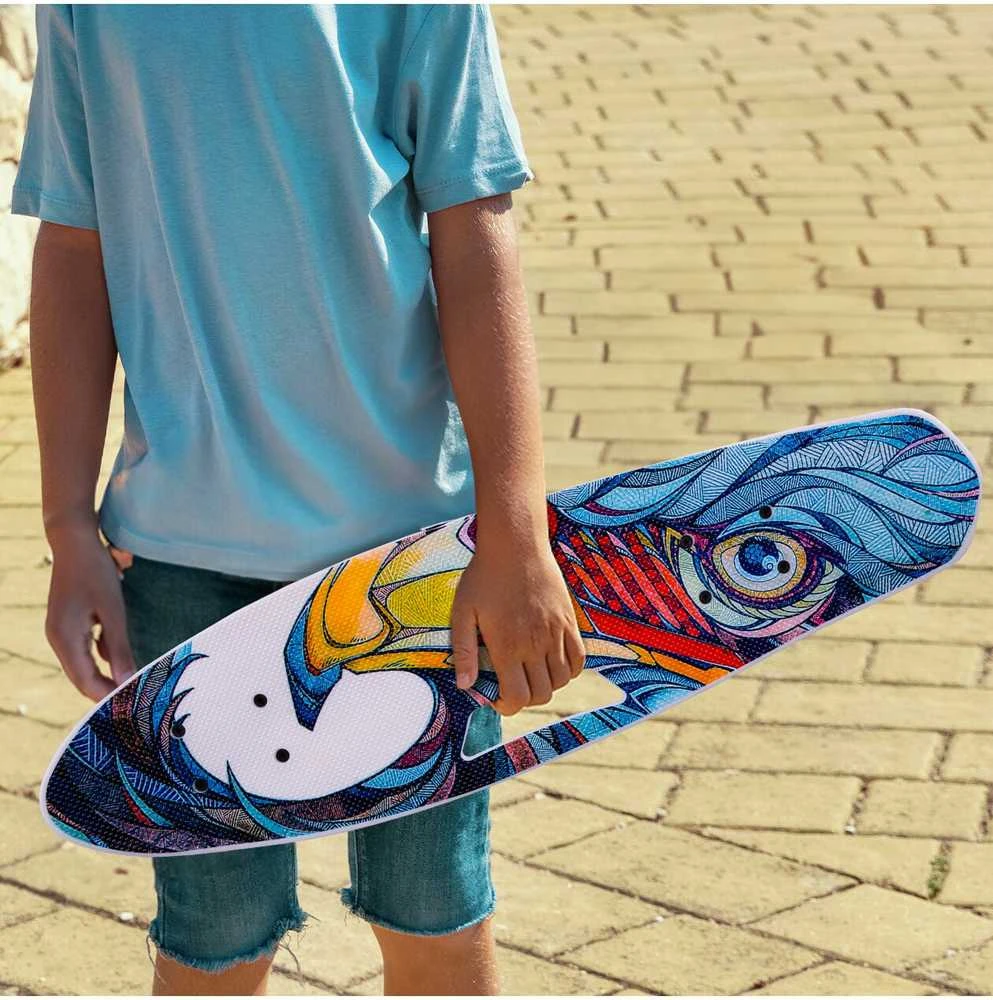 Malplay Riedlentė su rankena, LED ratais, ABEC-7, 65 cm
