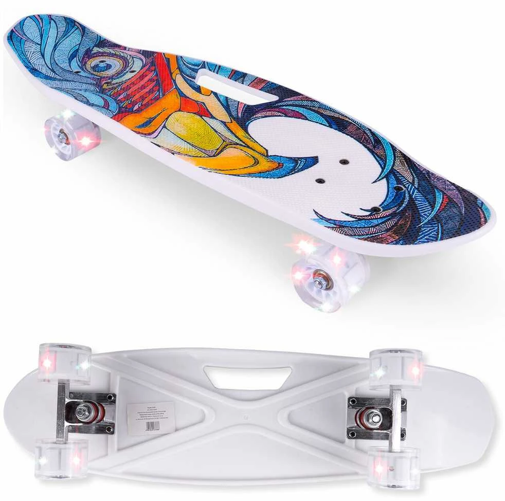 Malplay Riedlentė su rankena, LED ratais, ABEC-7, 65 cm
