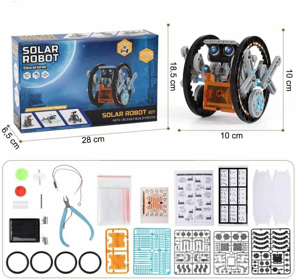 Cooler Stuff Malplay Robotas konstruktorius su saulės baterija, 12in 1