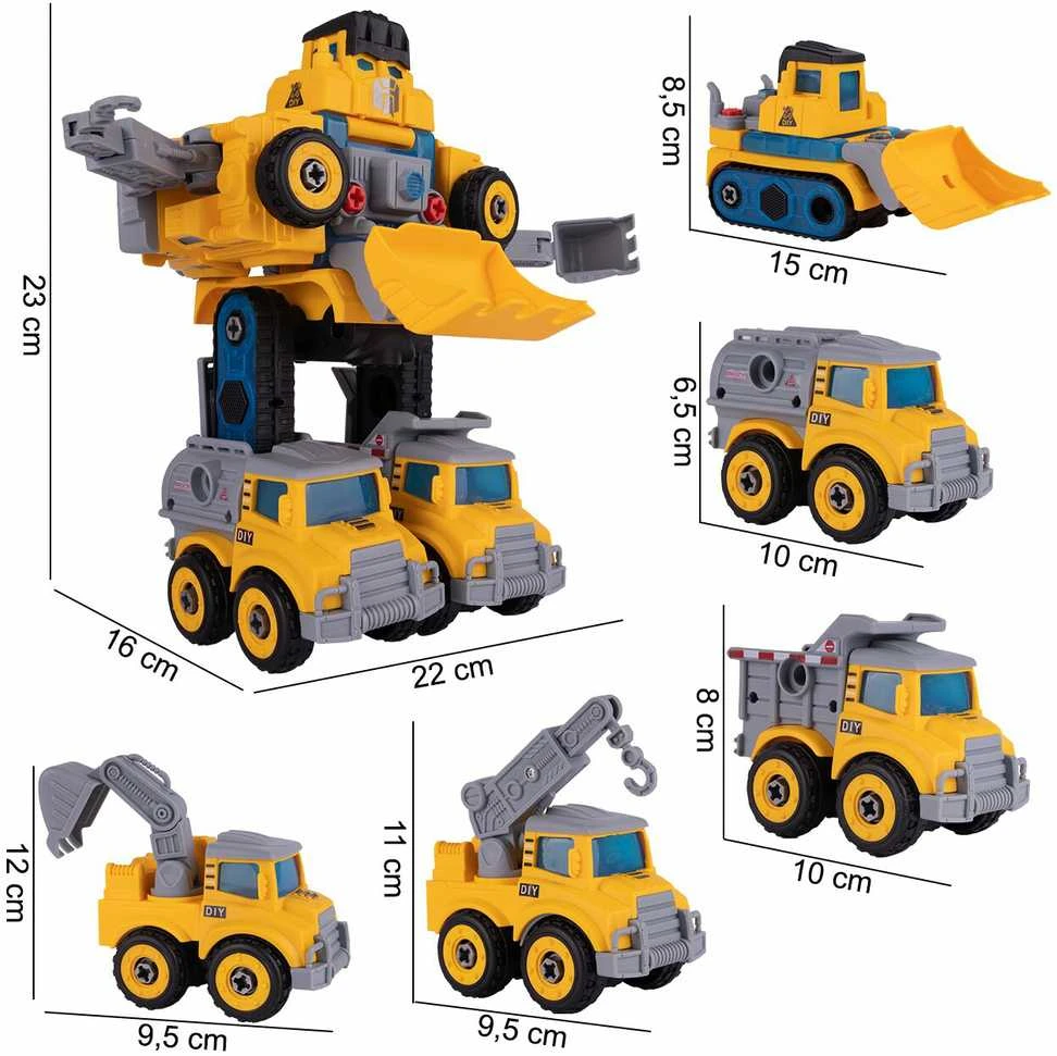 Malplay Robotas transformeris konstruktorius Automobiliai, 5in 1