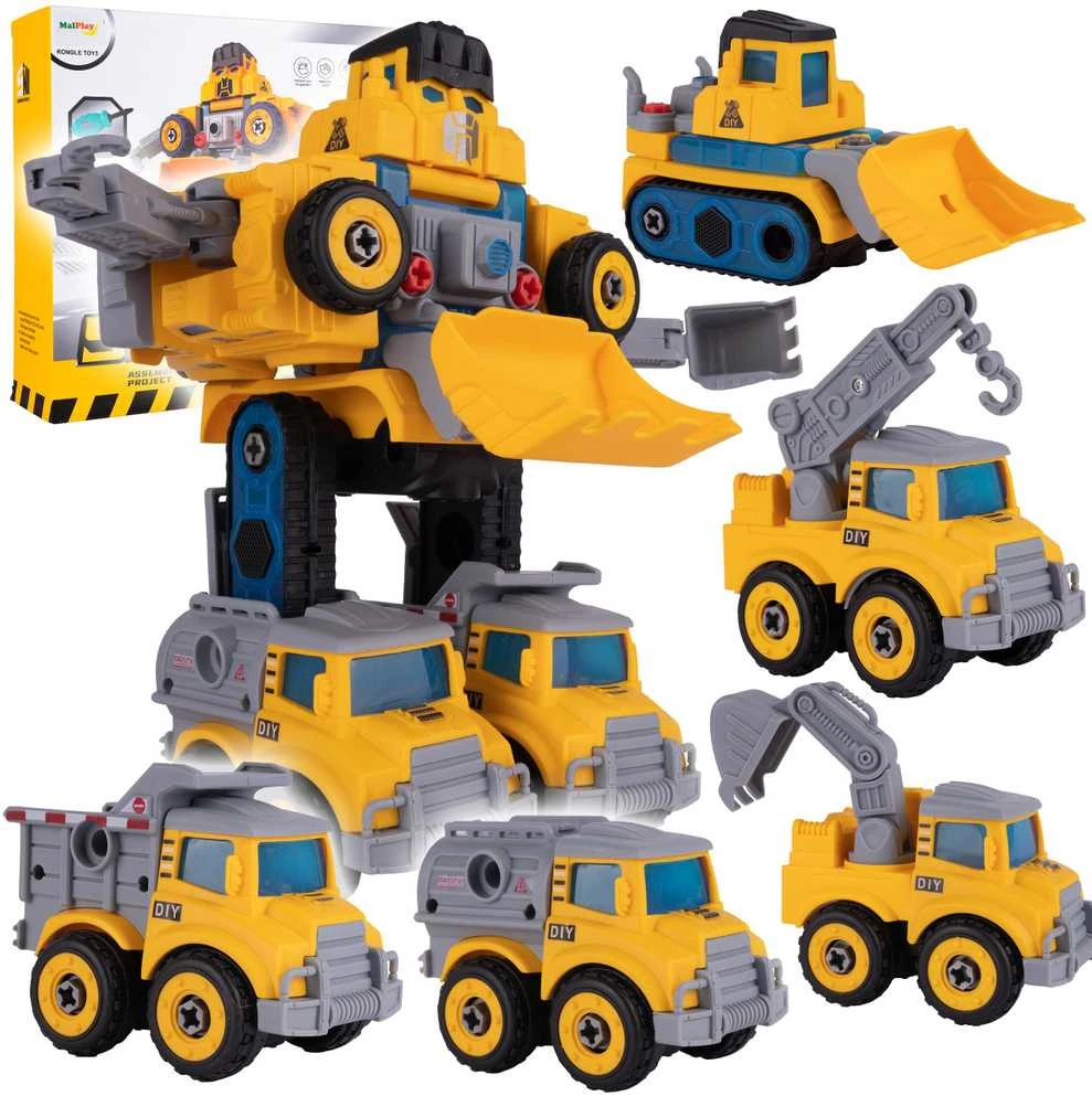 Malplay Robotas transformeris konstruktorius Automobiliai, 5in 1