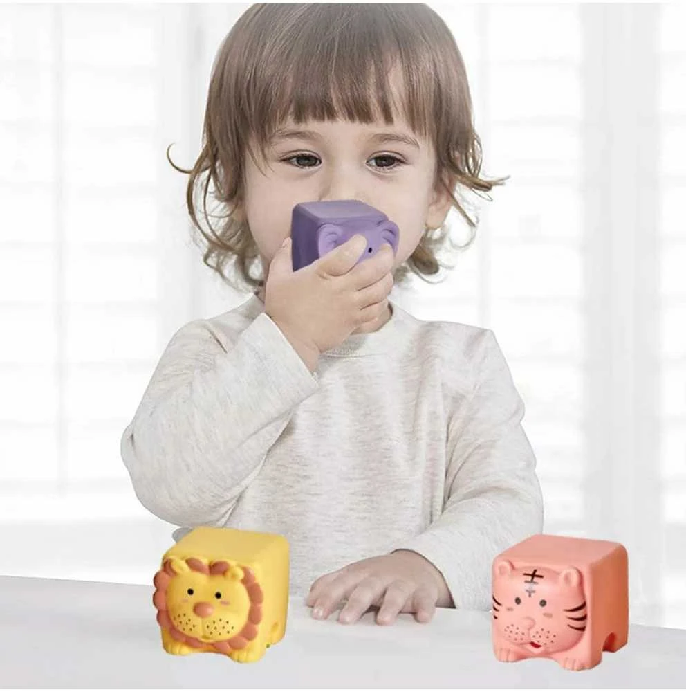 Malplay Kūdikių kaladėlės 12 vnt., jungiasi tarpusavyje, Montessori žaislai, tinka žaisti vonioje
