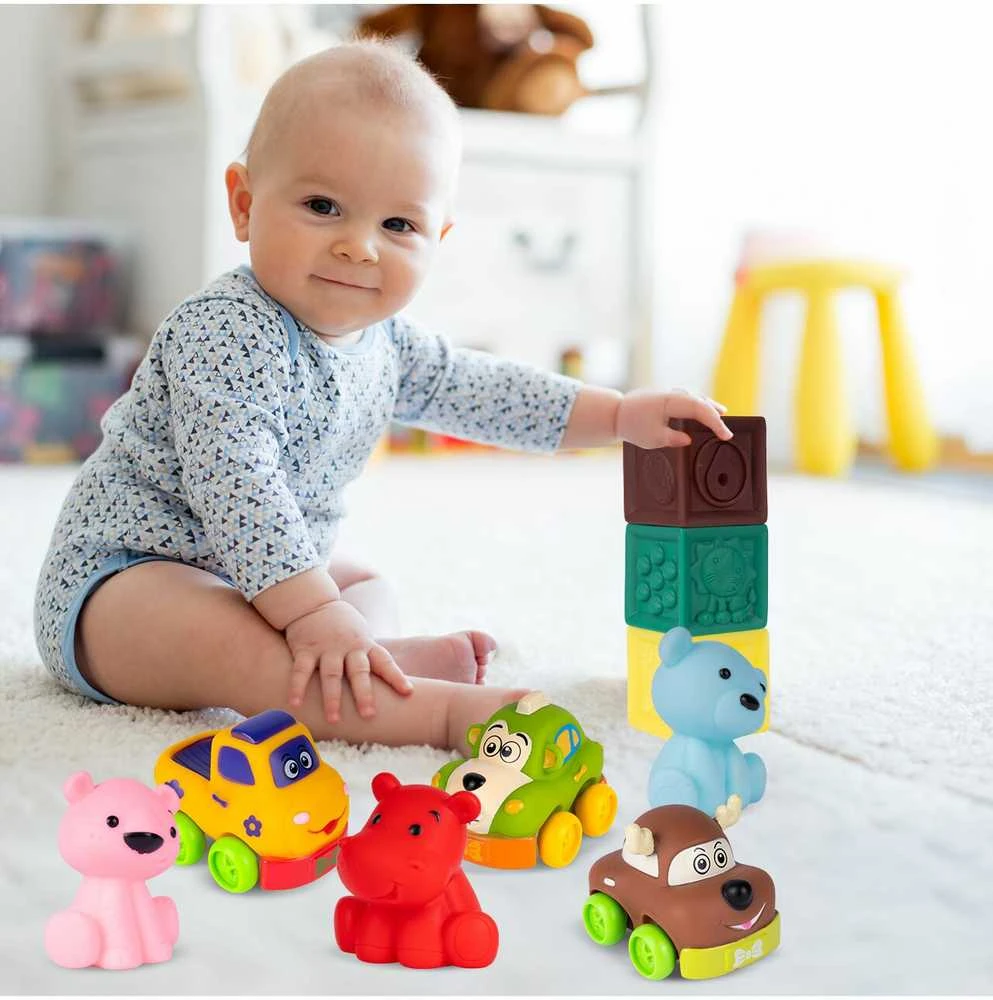 Malplay Sensorinės kaladėlės Pyramid Montessori Soft Creative, 12 vnt.