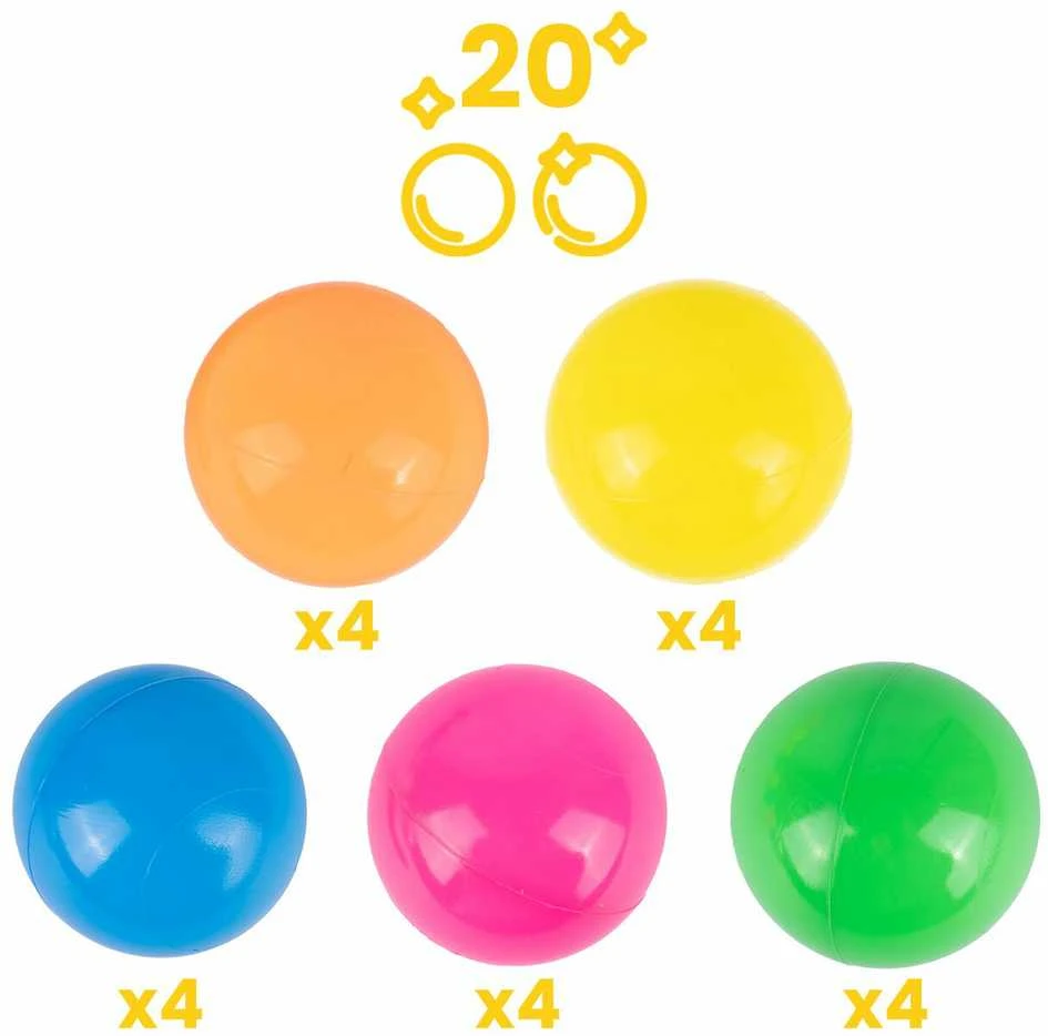 Malplay Šešiakampis kamuoliukas maniežas + 20 kamuoliukų