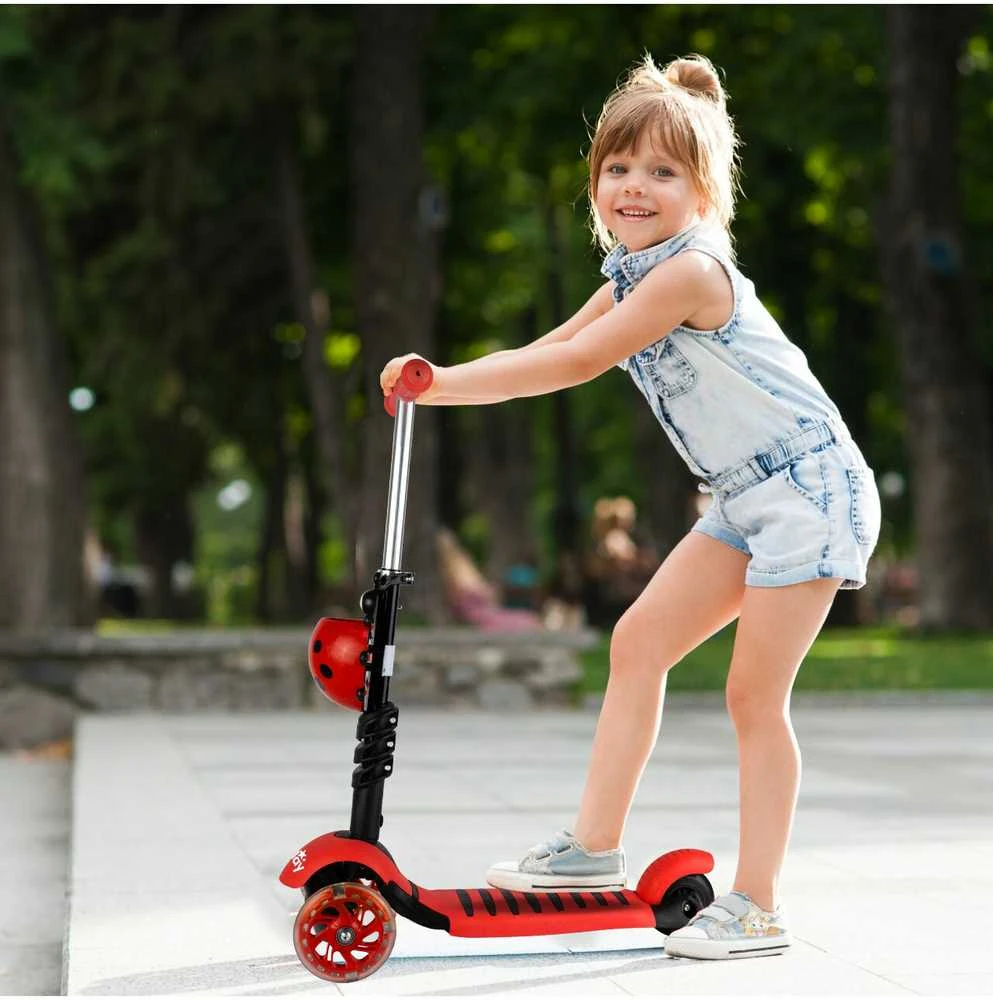 Malplay Triratis paspirtukas su LED ratais ir krepšeliu smulkmenoms