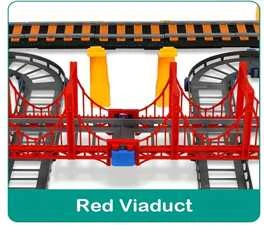 Malplay Urban Transport Track trasa su šviečiančiu tiltu– kūrybiškas žaislas vaikams (102 dalys)