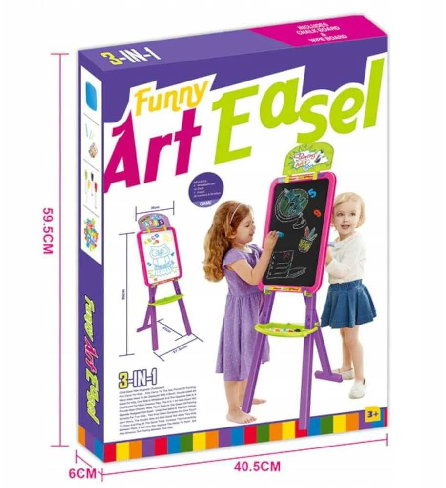 Malplay Vaikiška dvipusė magnetinė lenta 3in1