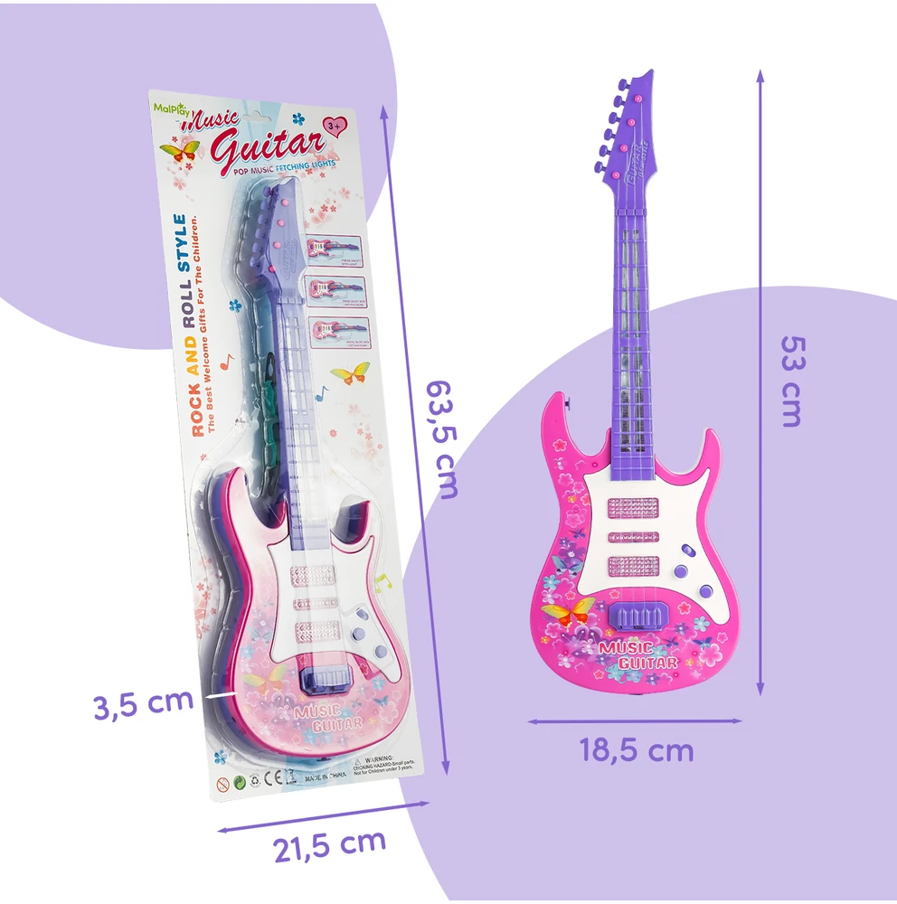 Malplay Vaikiška gitara 53 cm su šviesa ir garsu