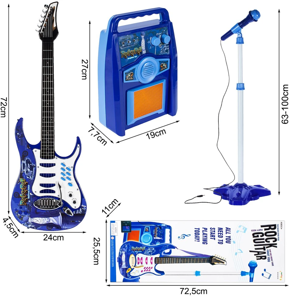 Malplay Vaikiška gitara su stiprintuvu ir mikrofonu