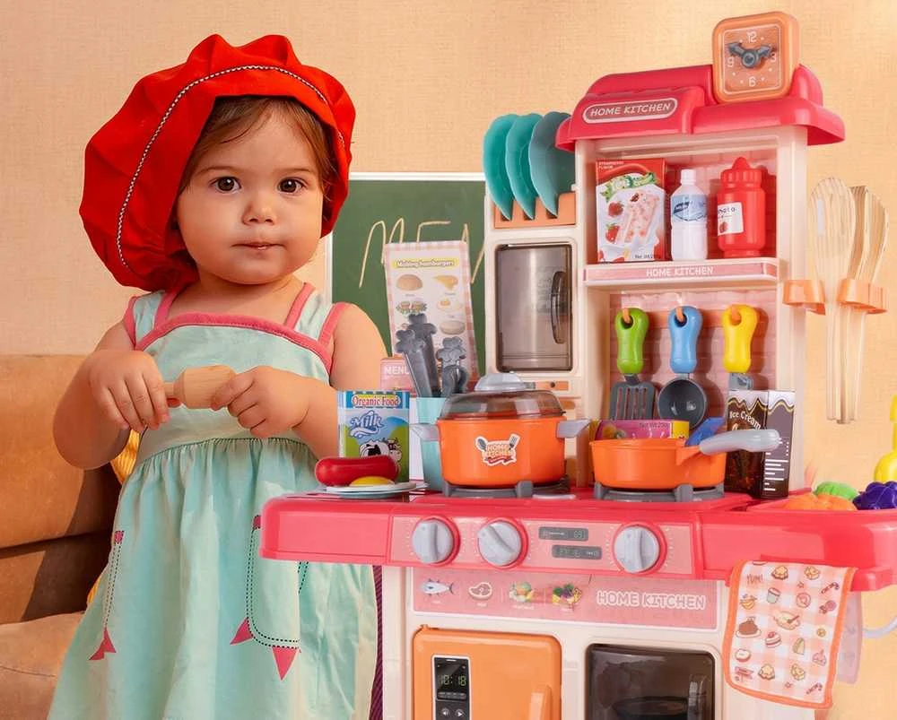 Malplay Vaikiška virtuvė su šviesa ir garsu + produktais, 42 vnt