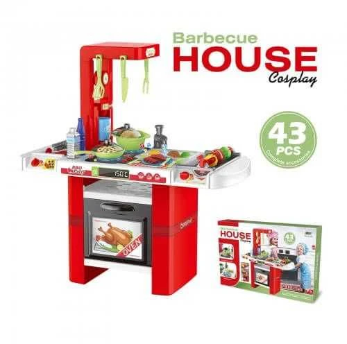 Malplay Vaikiška žaislinė virtuvėlė Barbecue House, 43 vnt