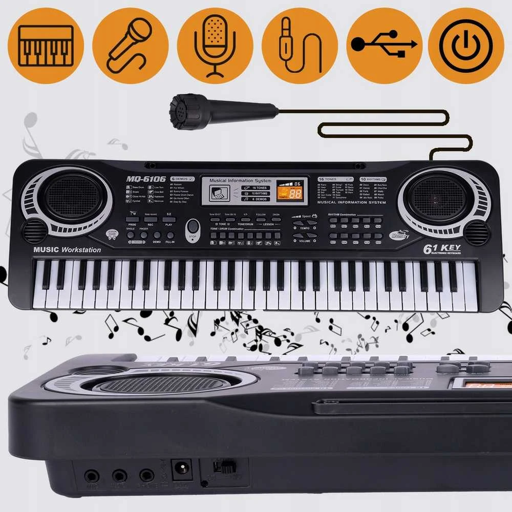 Malplay Vaikiškas pianinas, 61 klavišas, MQ6106