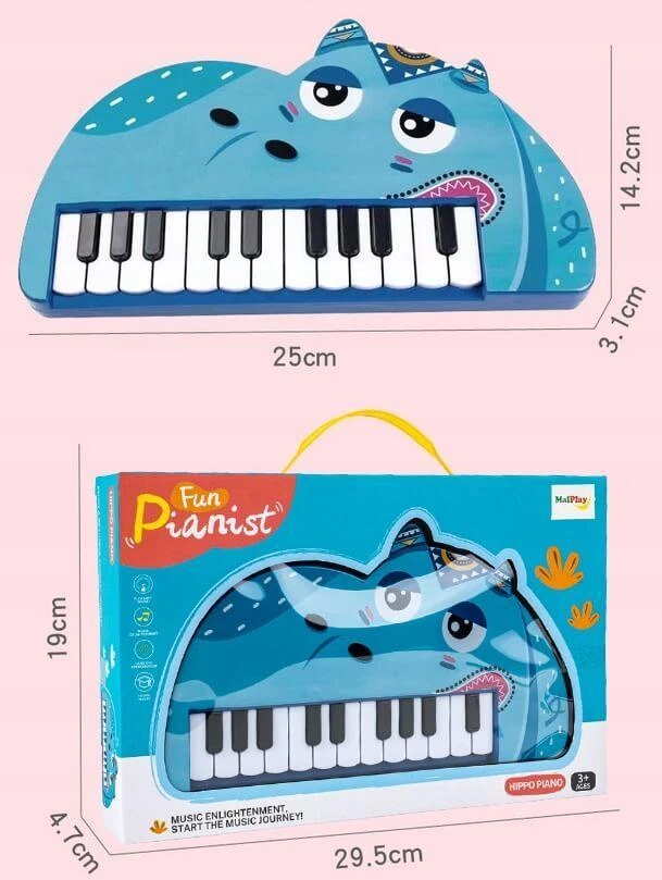 Malplay Vaikiškas pianinas Begemotukas, 22 klavišai