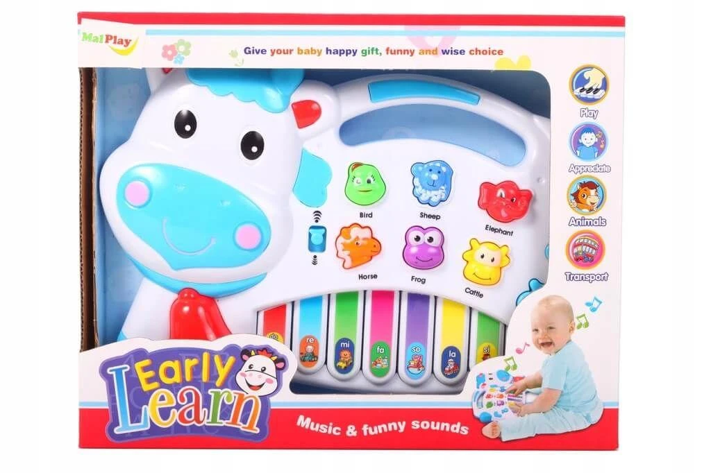 Malplay Vaikiškas pianinas Karvutė kūdikiams