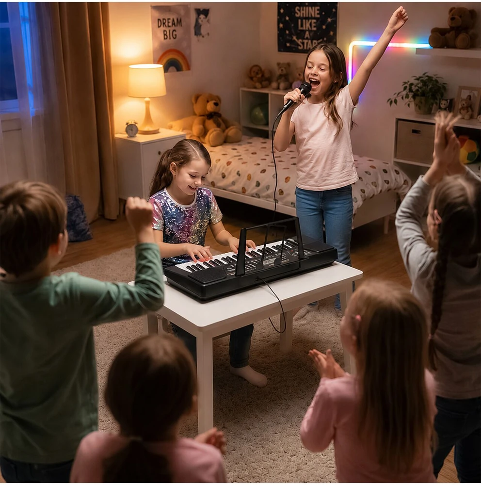 Malplay Vaikiškas pianinas su mikrofonu, 61 klavišas