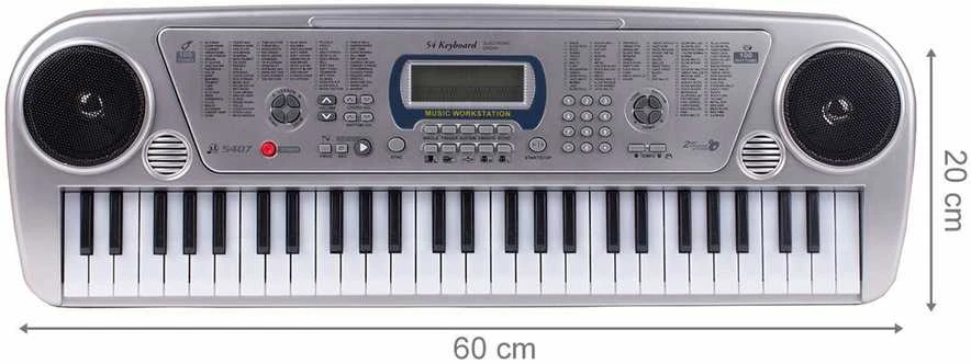 Malplay Vaikiškas pianinas su mikrofonu, 54 klavišai, sidabrinis