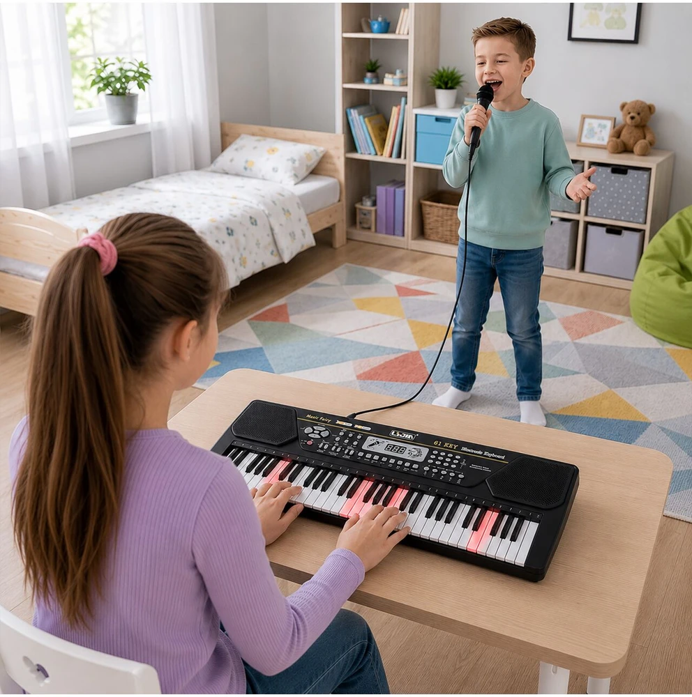 Malplay Vaikiškas pianinas su mikrofonu, 61 klavišas