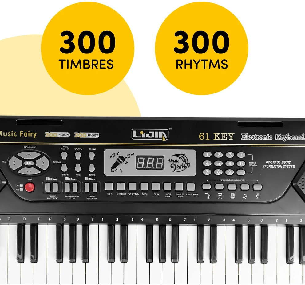 Malplay Vaikiškas pianinas su mikrofonu, 61 klavišas