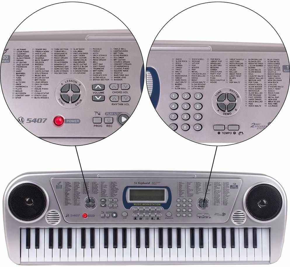Malplay Vaikiškas pianinas su mikrofonu, 54 klavišai, sidabrinis