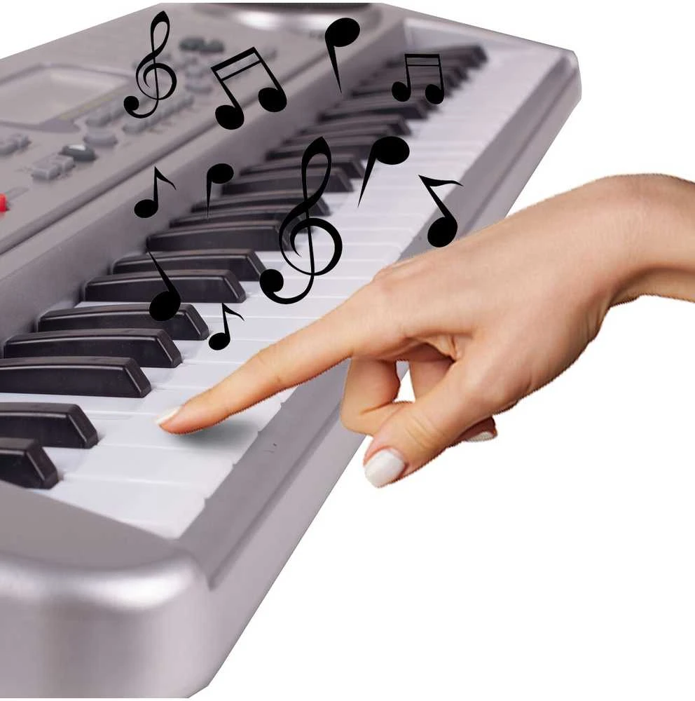 Malplay Vaikiškas pianinas su mikrofonu, 54 klavišai, sidabrinis
