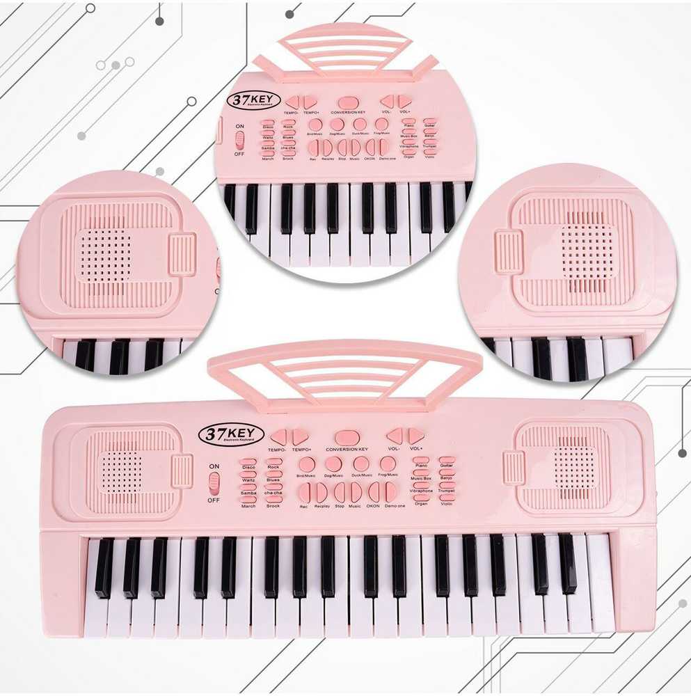 Malplay Vaikiškas pianinas su mikrofonu, 37 klavišai