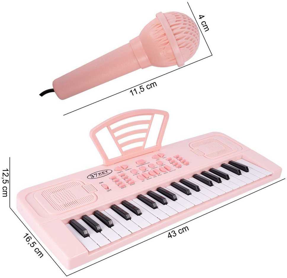 Malplay Vaikiškas pianinas su mikrofonu, 37 klavišai