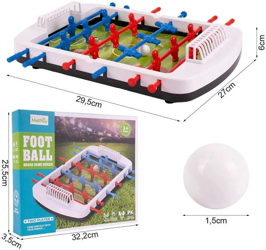 Malplay Vaikiškas stalo futbolo žaidimas 14 žaidėjų, 29 x 27 x 6 cm