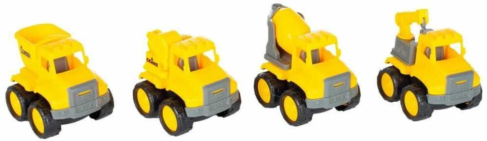 Malplay Žaislinė automobilių stovėjimo aikštelė - trasa su 4 statybiniais automobiliais
