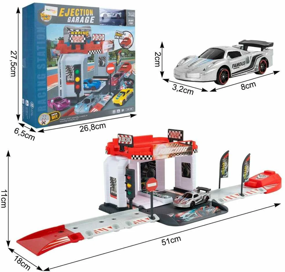 Malplay Žaislinė automobilių stovėjimo aikštelė, trasa
