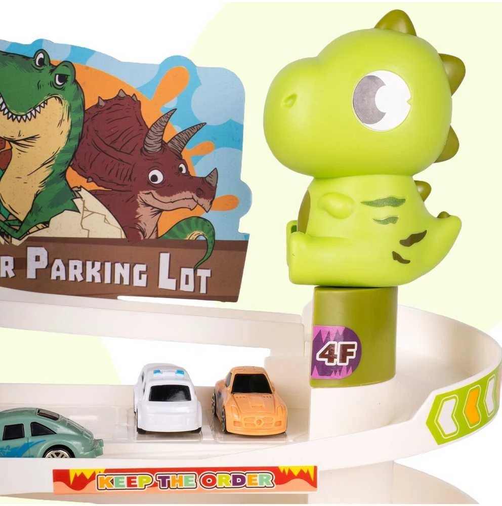 Malplay Žaislinė automobilių stovėjimo aikštelė Dinozauras, 6 automobiliai