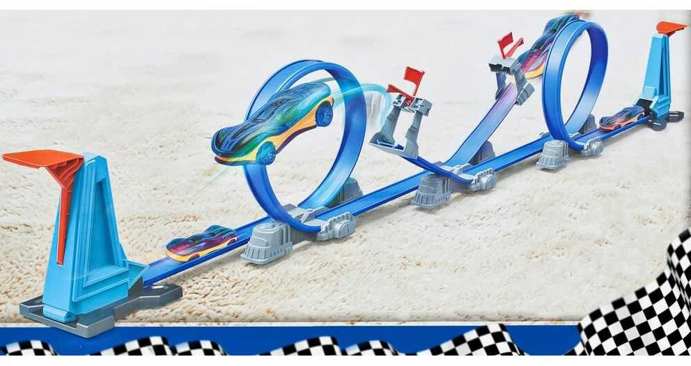 Malplay Žaislinė automobilių trasa su paleidimo įrenginiais ir 2 automobiliais 2 LOOP