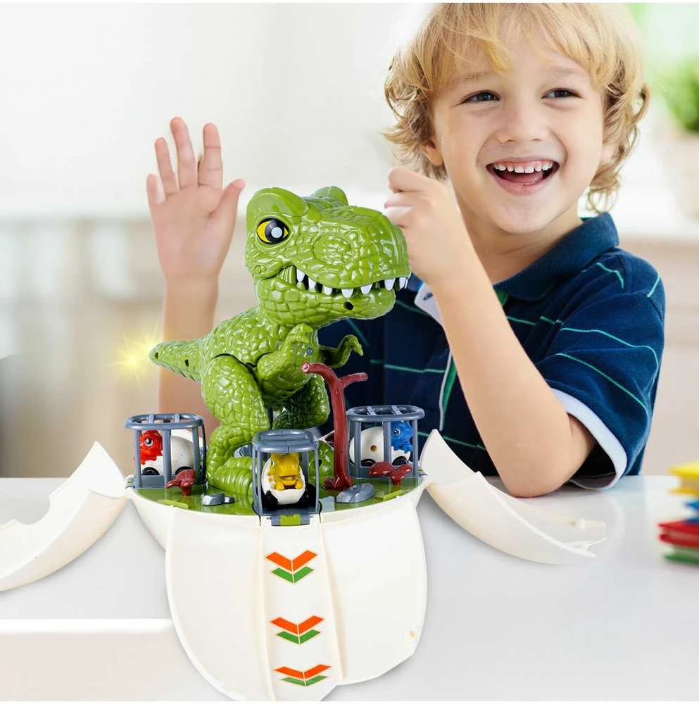 Malplay Žaislinė transporto paleidimo priemone su slydimo takeliu Dinozauras kiaušinyje, 2in1