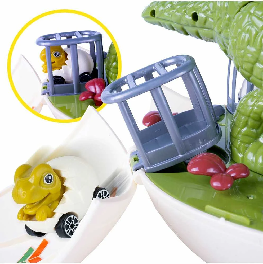 Malplay Žaislinė transporto paleidimo priemone su slydimo takeliu Dinozauras kiaušinyje, 2in1