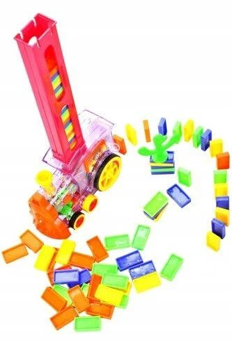 Malplay Žaislinis domino traukinys su 80 kaladėlių