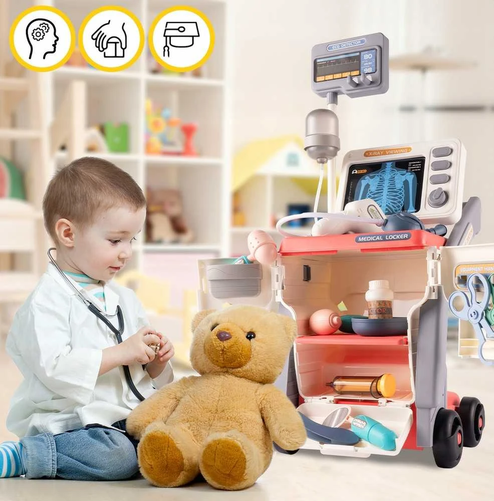 Malplay Žaislinis gydytojo rinkinys su vežimėliu