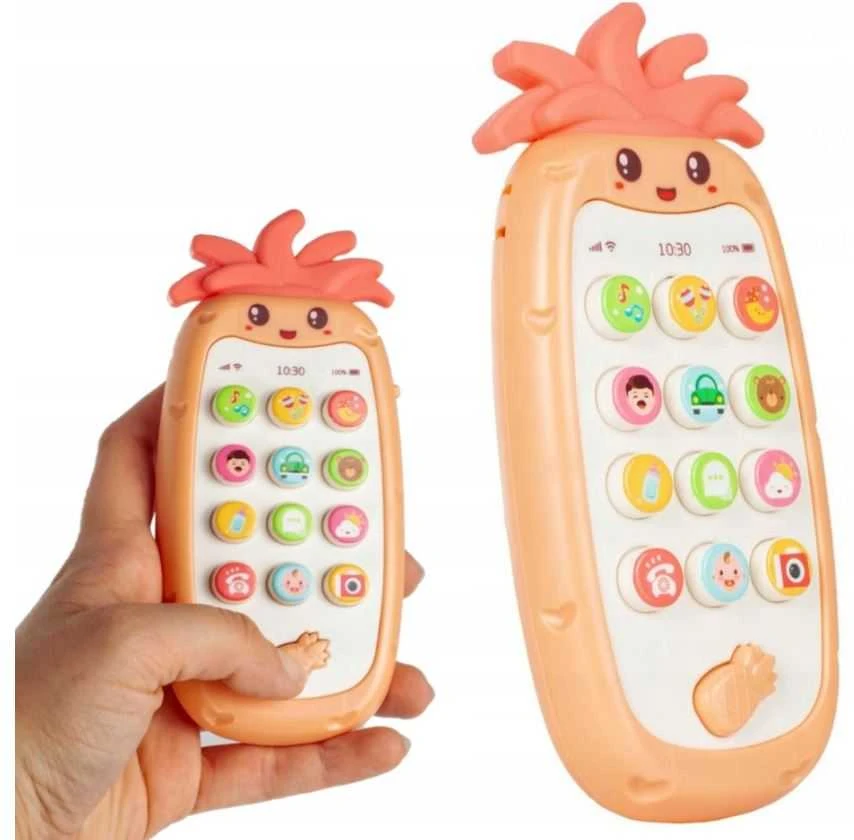 Malplay Žaislinis interaktyvus muzikinis telefonas Ananasas