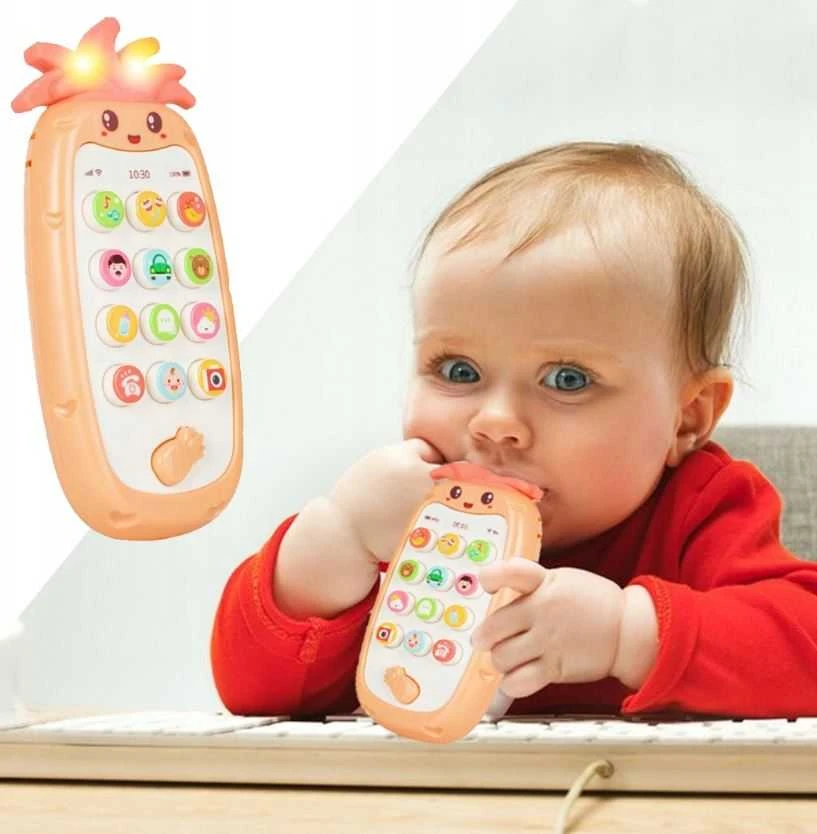 Malplay Žaislinis interaktyvus muzikinis telefonas Ananasas