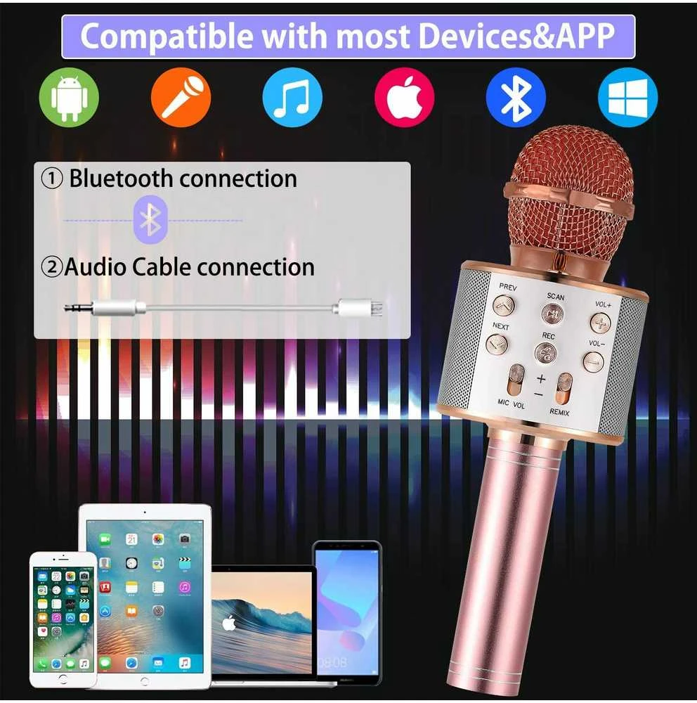 Malplay Žaislinis Karaoke Bluetooth mikrofonas